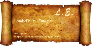 Lombár Emese névjegykártya